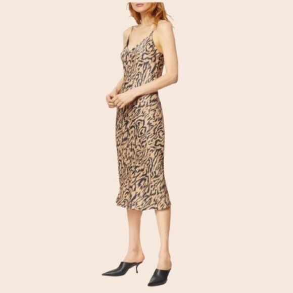Habitual Animal Print Slip Midi Dress Size Small - Picture 1 of 13
